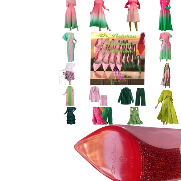 Dr. Ashmon Signature Collection (Red & Crystal Stones Bottom) Style: Green Glitz - Picture 6 of 16